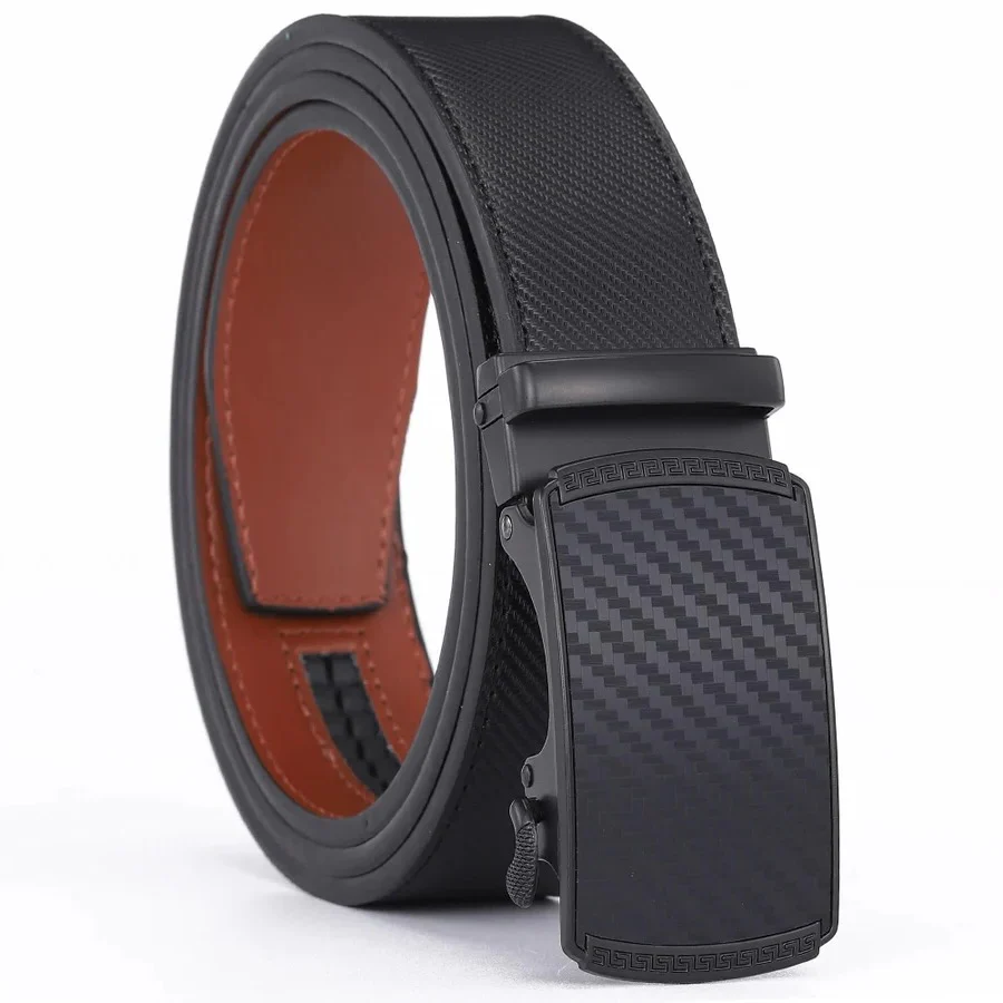 Men’s Genuine Leather Belt with Slide Automatic Buckle - Image 2