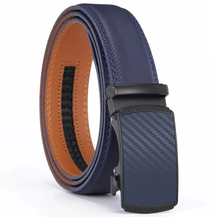 Men’s Genuine Leather Belt with Slide Automatic Buckle - Image 4