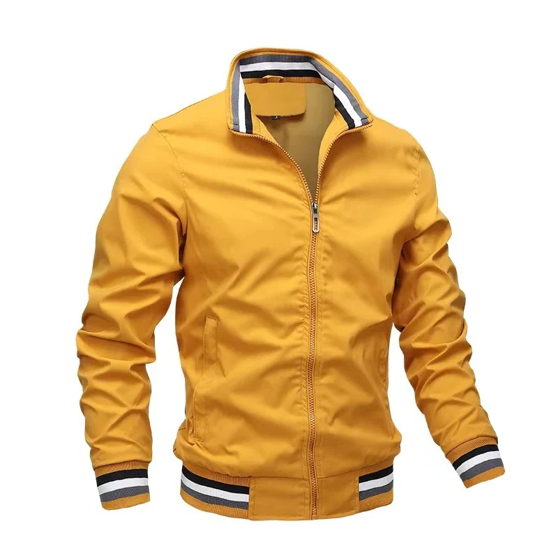 Men's Zip Front Bomber Jacket with Lightweight Design - Image 5