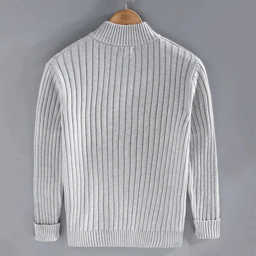 Men's Zip Up Knitted Cardigan Sweater - Image 5