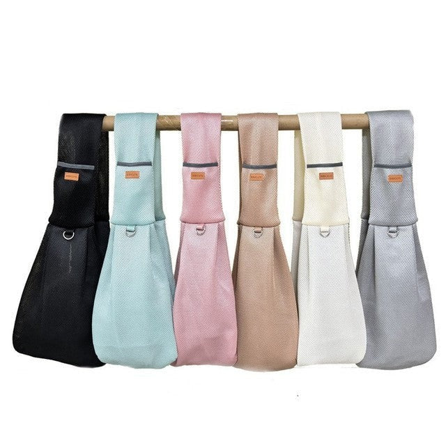 Mesh Crossbody Dog Carrier Sling with Padded Strap - Image 9