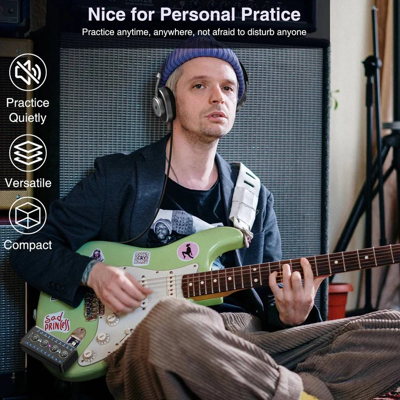 Mini Headphone Guitar Amplifier with 10 Preamps and USB Recording - Image 3