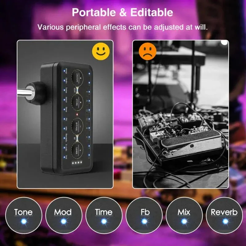 Mini Headphone Guitar Amplifier with 10 Preamps and USB Recording - Image 5