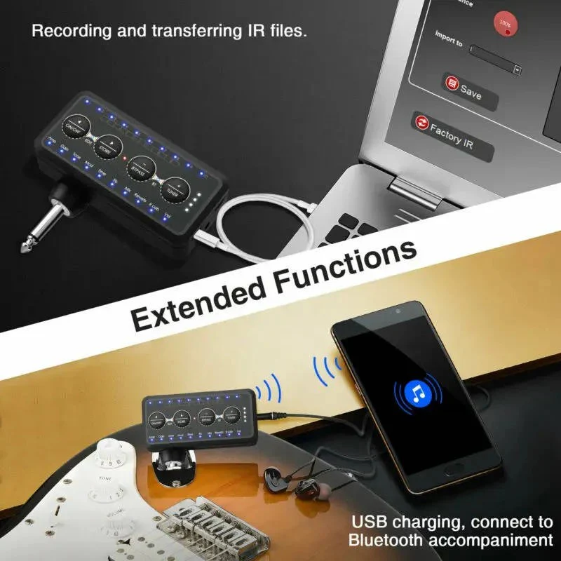 Mini Headphone Guitar Amplifier with 10 Preamps and USB Recording - Image 8
