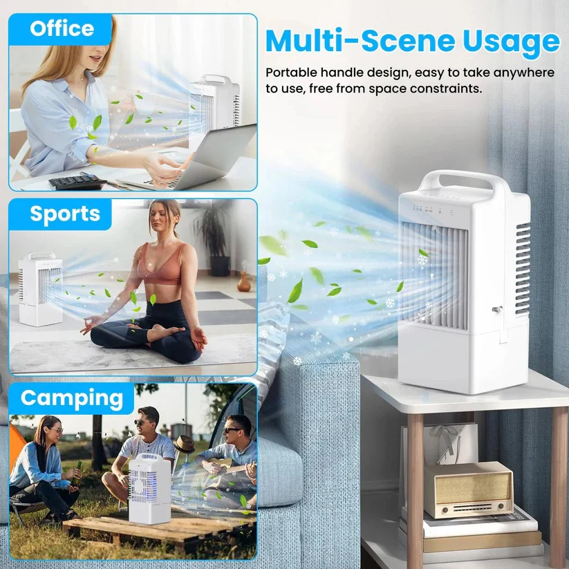 Mini USB Desktop Air Cooling Fan with Ambient Light, 4 Speed Settings and Timer - Image 6