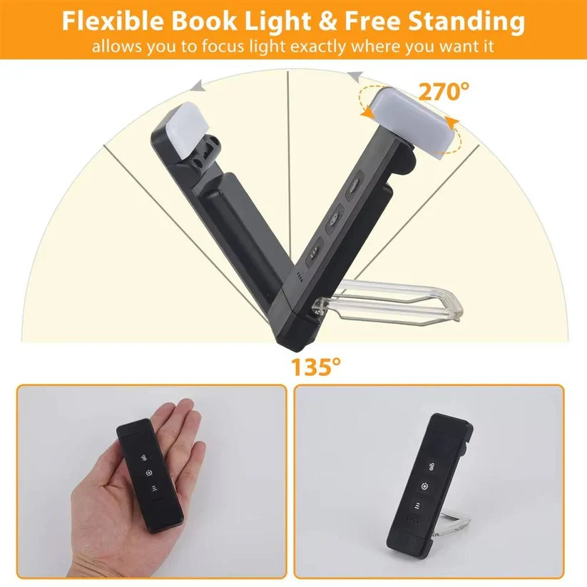 Mini USB Rechargeable LED Reading Lamp with Timer and Clip On Design - Image 7
