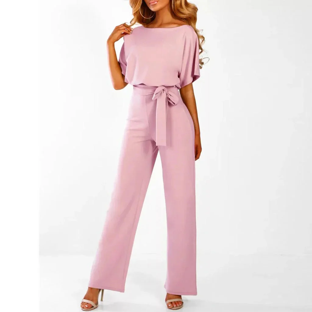 Women's Jumpsuit Outfit, Solid Color Jumpsuit - Image 5