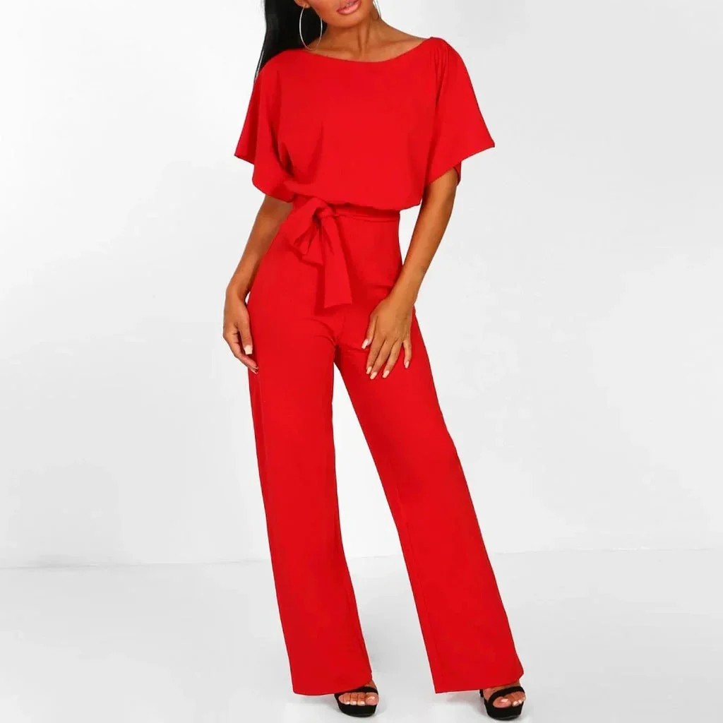 Women's Jumpsuit Outfit, Solid Color Jumpsuit - Image 6