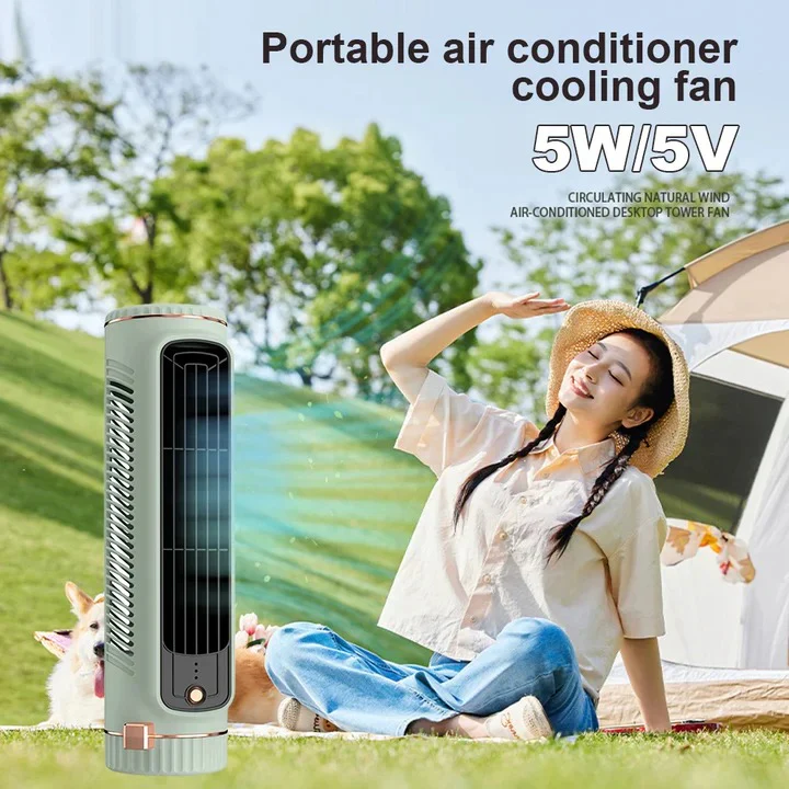 Modern Portable Bladeless Tower Fan for Home Office Cooling - Image 4