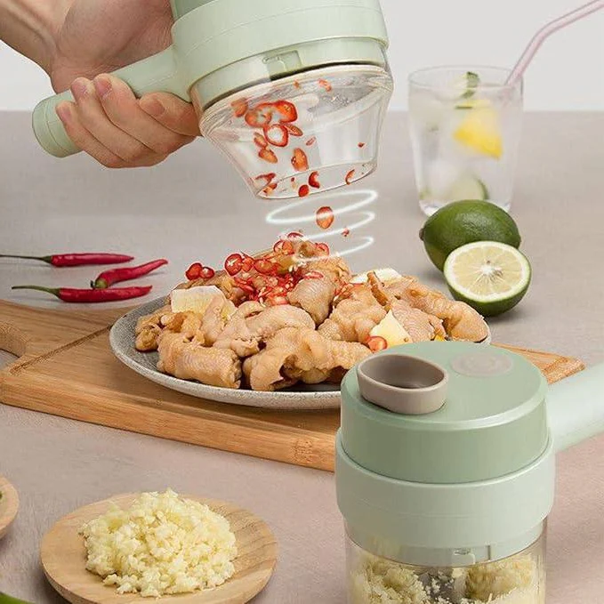 Motorized Vegetable Dicer and Chopper with One Button Control and Prep Blades - Image 3