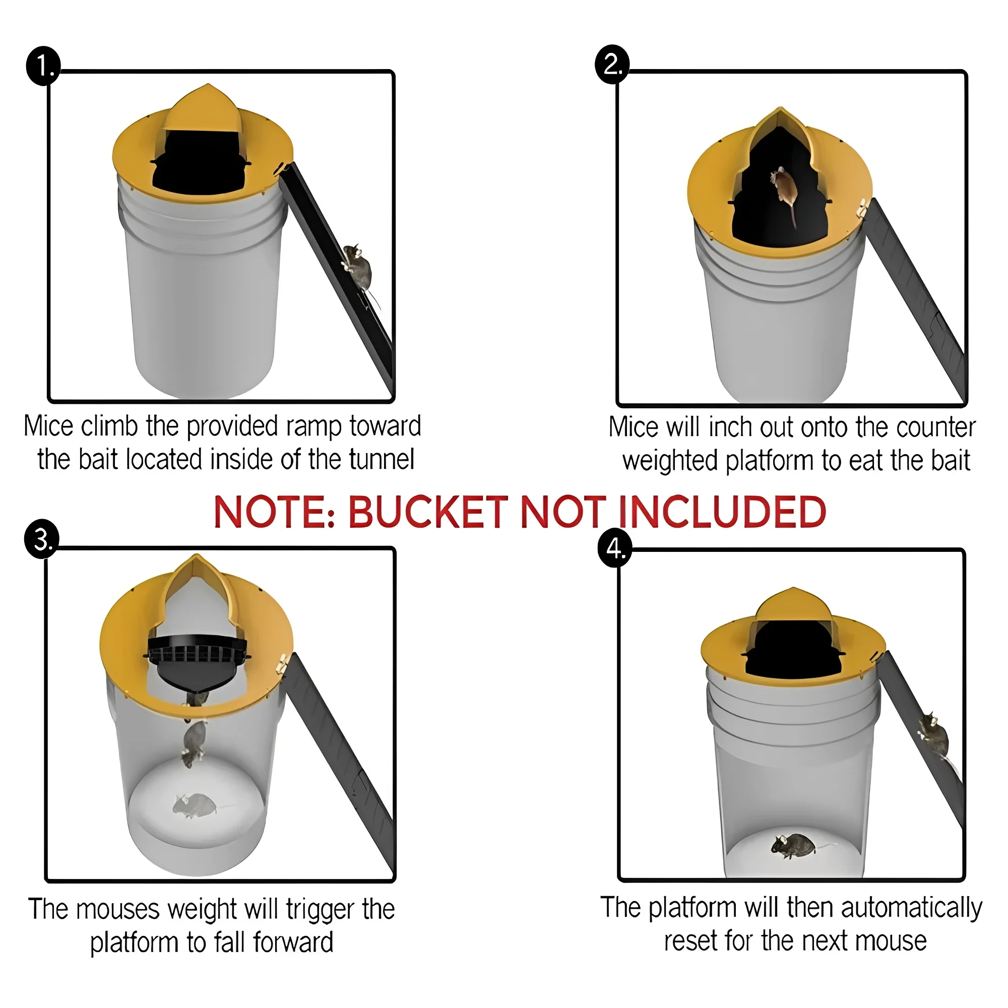 Automatic Reset Mouse Trap and 5 Gallon Bucket Lid - Image 3