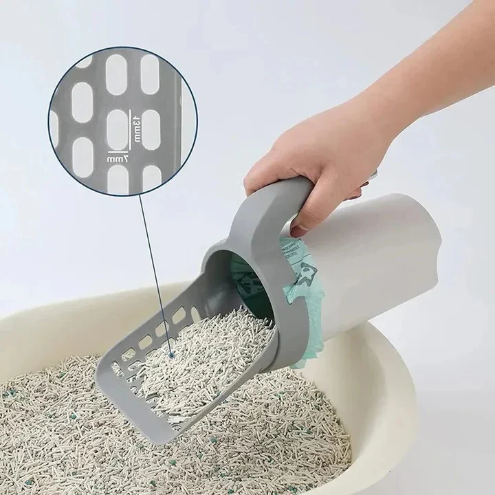 Cat Litter Scoop with Integrated Waste Container and Sifter - Image 5