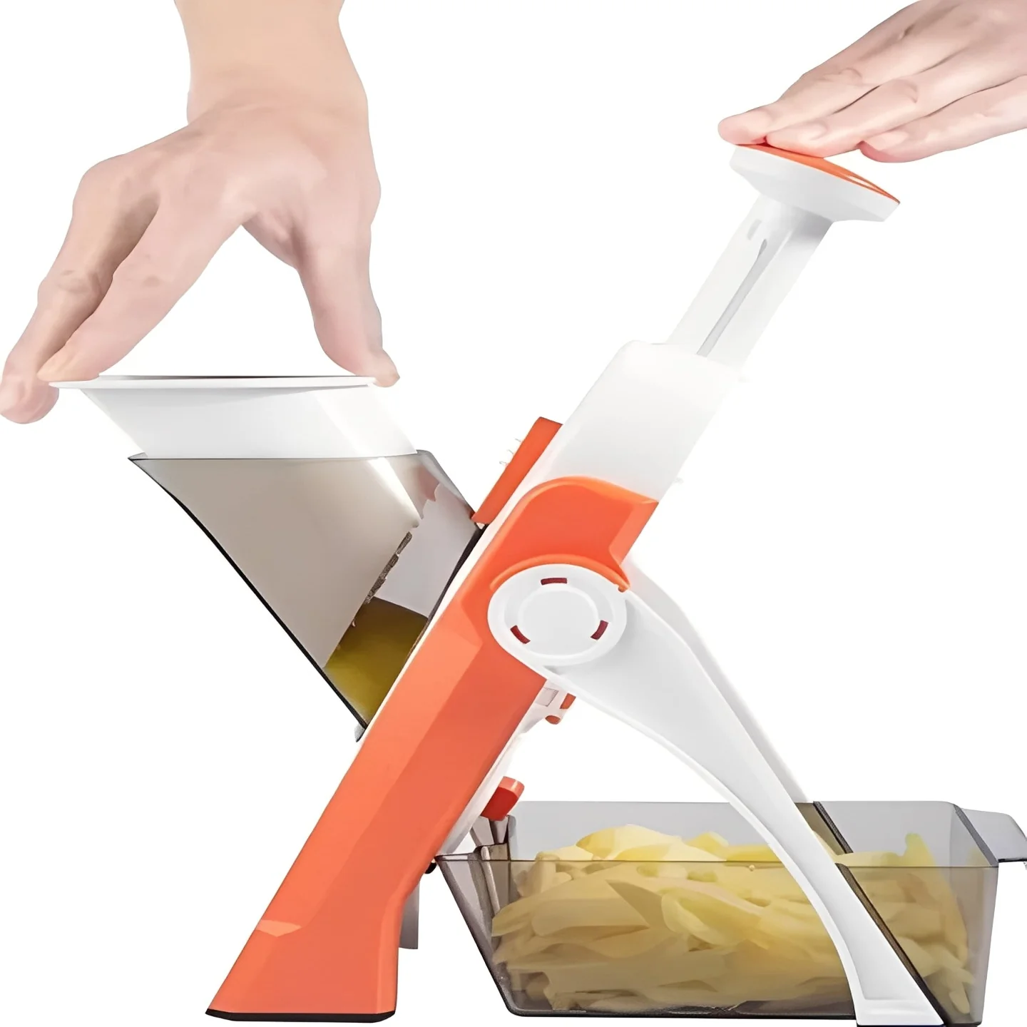 Vegetable Slicer with 5 Interchangeable Blades and Tray - Image 3