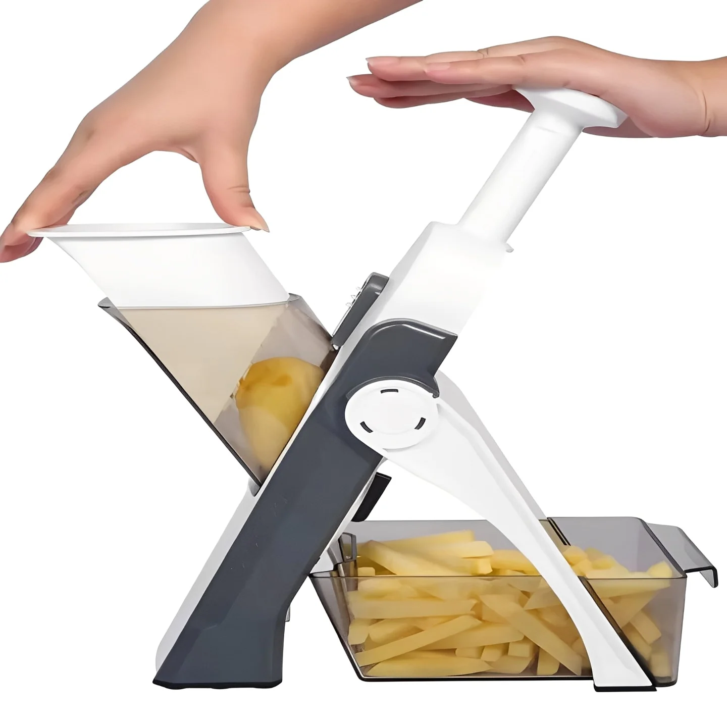 Vegetable Slicer with 5 Interchangeable Blades and Tray - Image 4