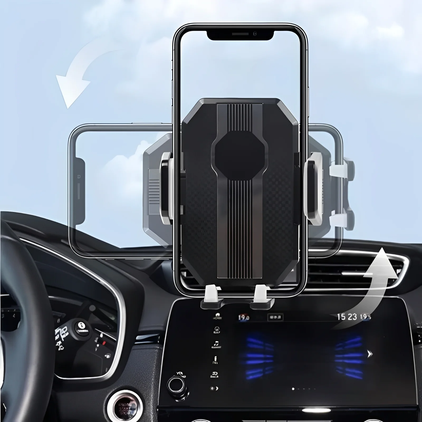Adjustable Car Phone Mount for Dashboard and Windshield Use - Image 4