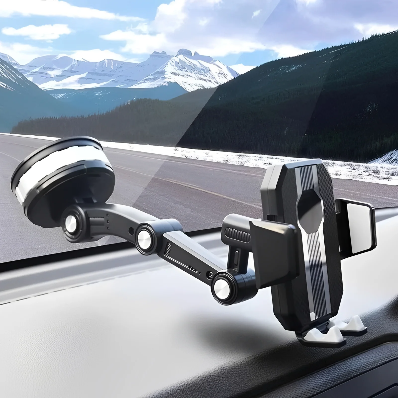 Adjustable Car Phone Mount for Dashboard and Windshield Use - Image 5