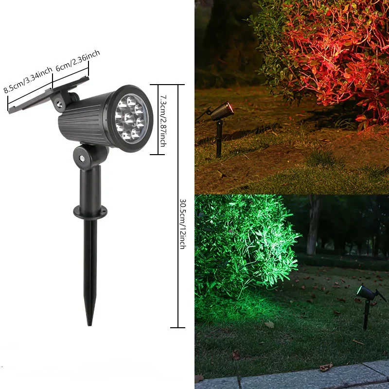 Solar Landscape Spotlight with 90 Degree Tilt and 9 Color Modes - Image 6
