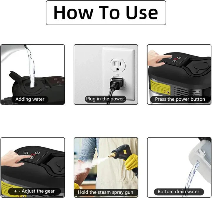 Steam Cleaning Device with Nozzles and Heat Resistant Gloves - Image 7