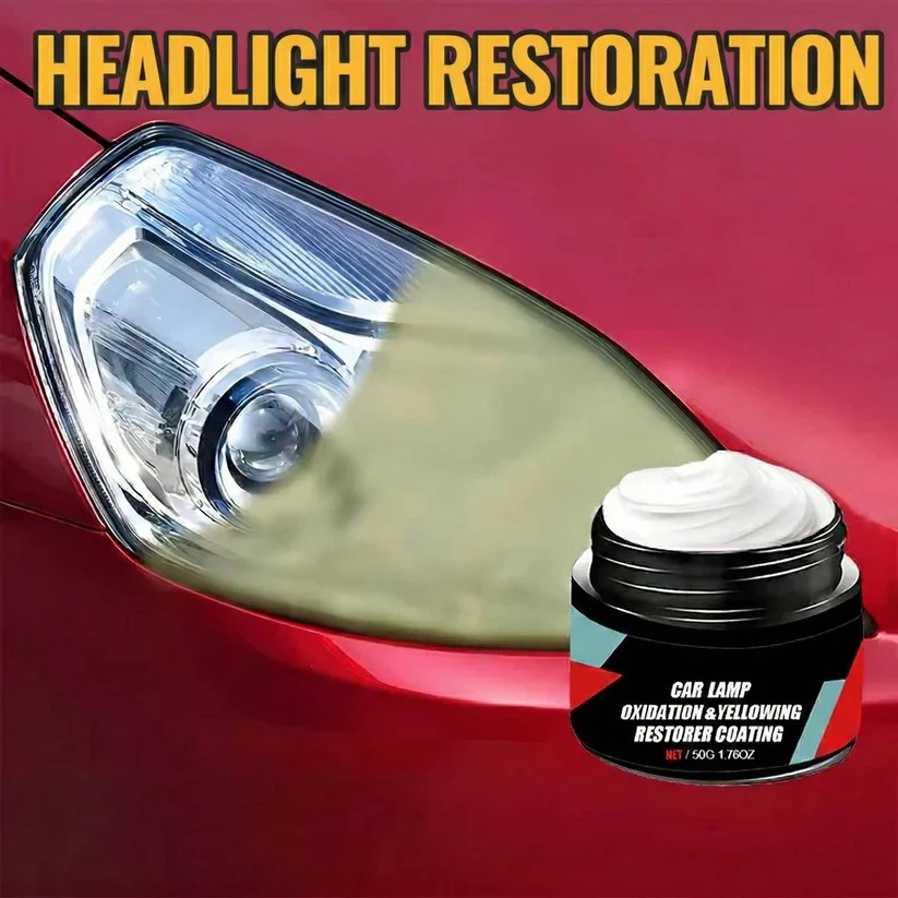 Car Headlight Surface Yellowing Restoration Kit with Paste and Sponge, 2 Pack - Image 3