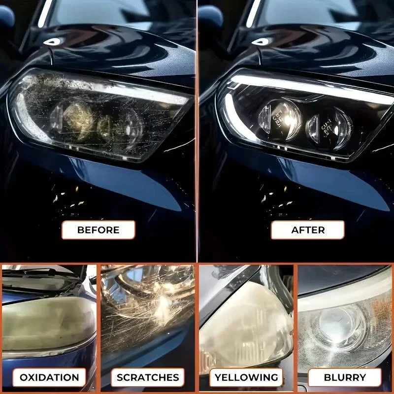 Car Headlight Surface Yellowing Restoration Kit with Paste and Sponge, 2 Pack - Image 5