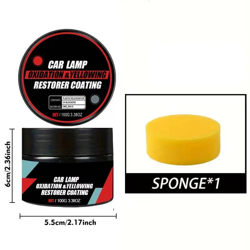 Car Headlight Surface Yellowing Restoration Kit with Paste and Sponge, 2 Pack - Image 7