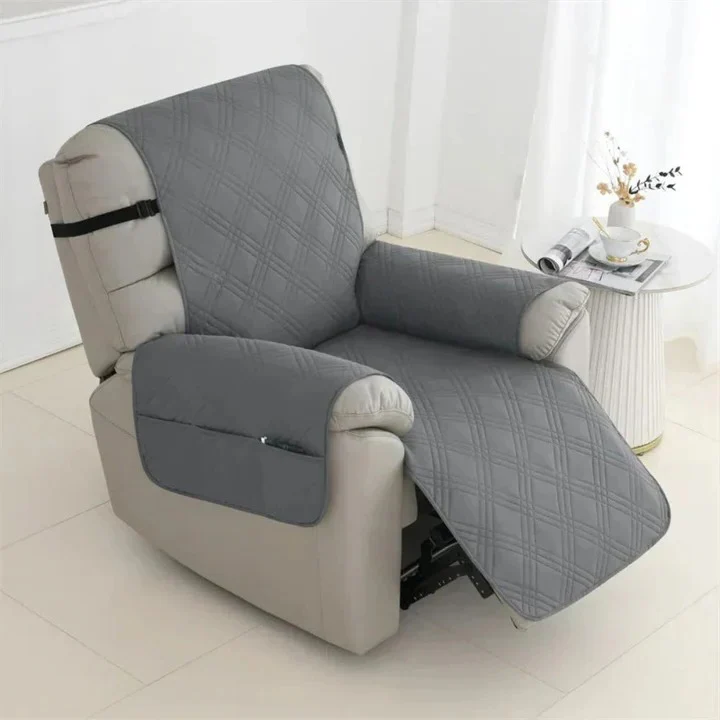 Non-Slip Waterproof Quilted Recliner Cover with Elastic Straps - Image 2