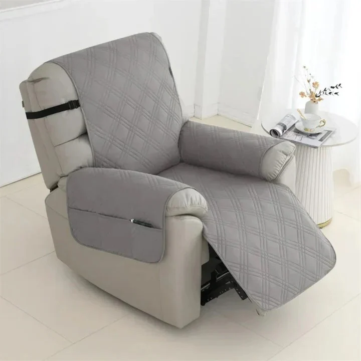 Non-Slip Waterproof Quilted Recliner Cover with Elastic Straps - Image 3