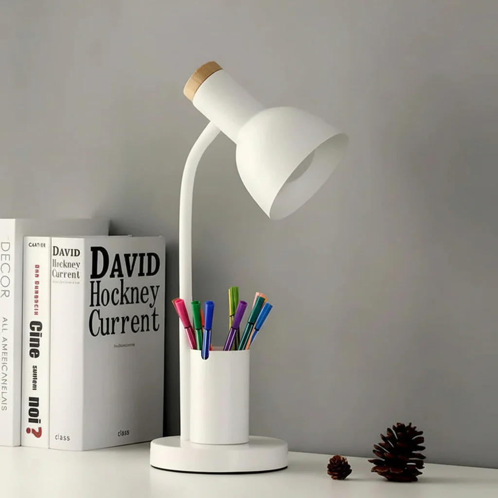 Nordic LED Table Lamp with Integrated Pen Holder - Image 4