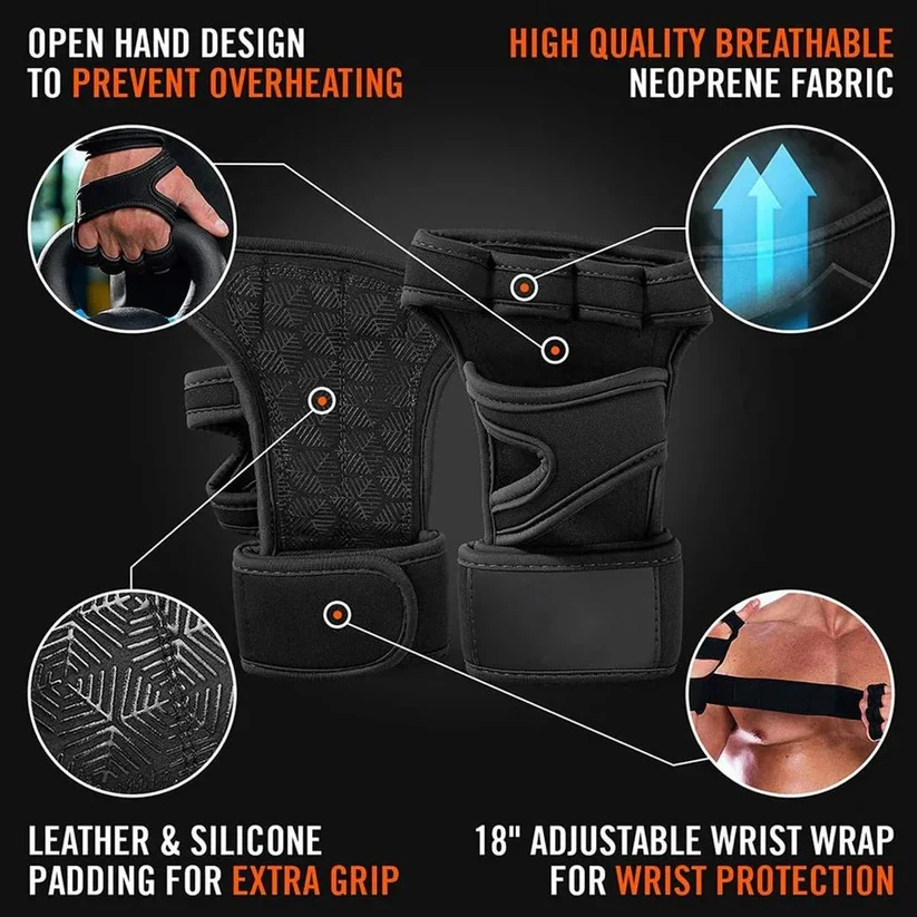 Open Back Fingerless Gloves with Flexible Fit - Image 2