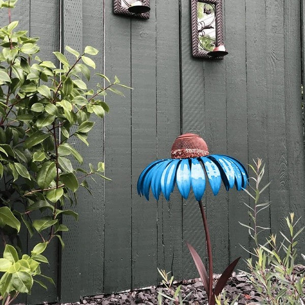 Outdoor Coneflower Bird Feeder with Durable Metal Seed Dish - Image 7