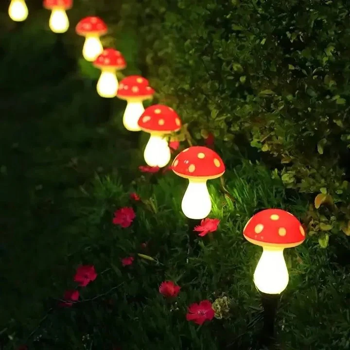 Solar Powered LED Mushroom Garden Lights with Ground Stakes - Image 4
