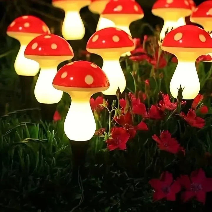 Solar Powered LED Mushroom Garden Lights with Ground Stakes - Image 5