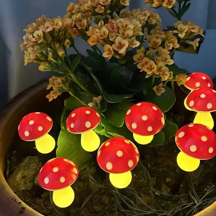 Solar Powered LED Mushroom Garden Lights with Ground Stakes - Image 7