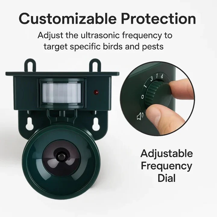 Outdoor Solar-Powered Motion-Activated Bird Deterrent Sound Device - Image 10