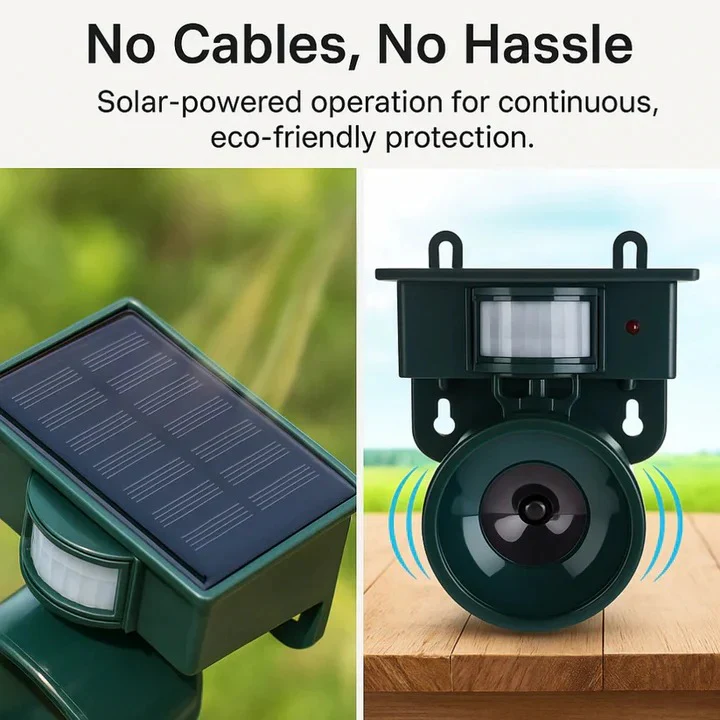 Outdoor Solar-Powered Motion-Activated Bird Deterrent Sound Device - Image 12