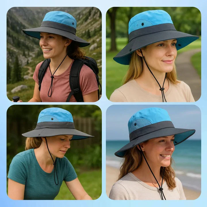 Foldable Outdoor Sun Hat with Wide Brim and Adjustable Strap - Image 10