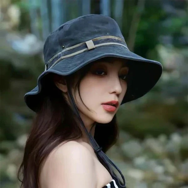 Outdoor Brimmed Bucket Hat With Adjustable Strap and Vent Panels - Image 3