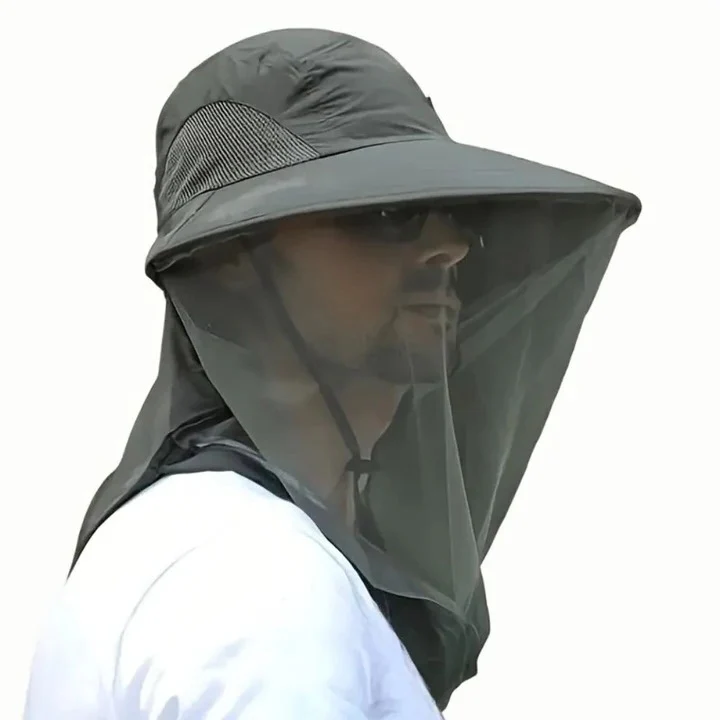 Outdoor Wide Brim Hat with Mesh Net for Sun and Insect Protection - Image 5