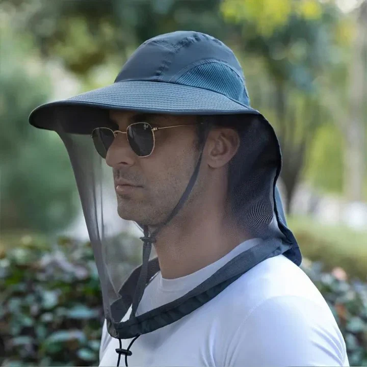 Outdoor Wide Brim Hat with Mesh Net for Sun and Insect Protection - Image 6