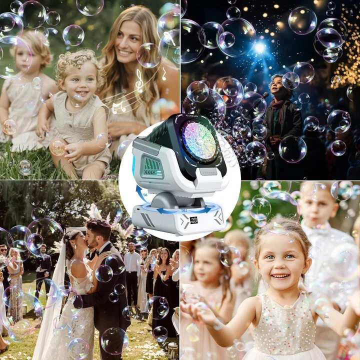 Bubble Blower with LED Lights and Rotating Base - Image 4