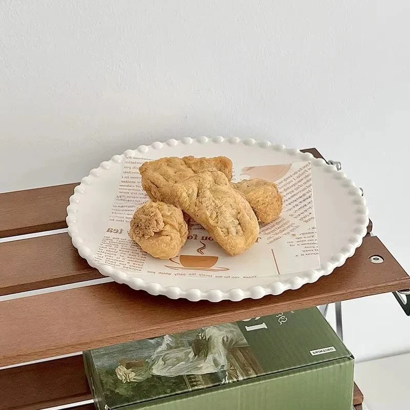 Ceramic Dinnerware with Pearl-Style Beaded Rim - Image 3