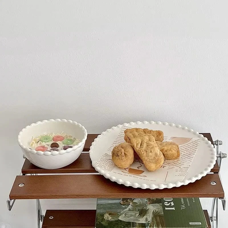 Ceramic Dinnerware with Pearl-Style Beaded Rim - Image 5