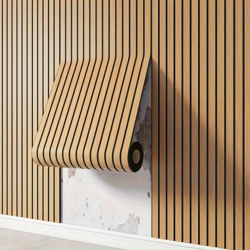 Peel and Stick 3D PVC Wall Panels with Textured Wood Grain Finish - Image 4