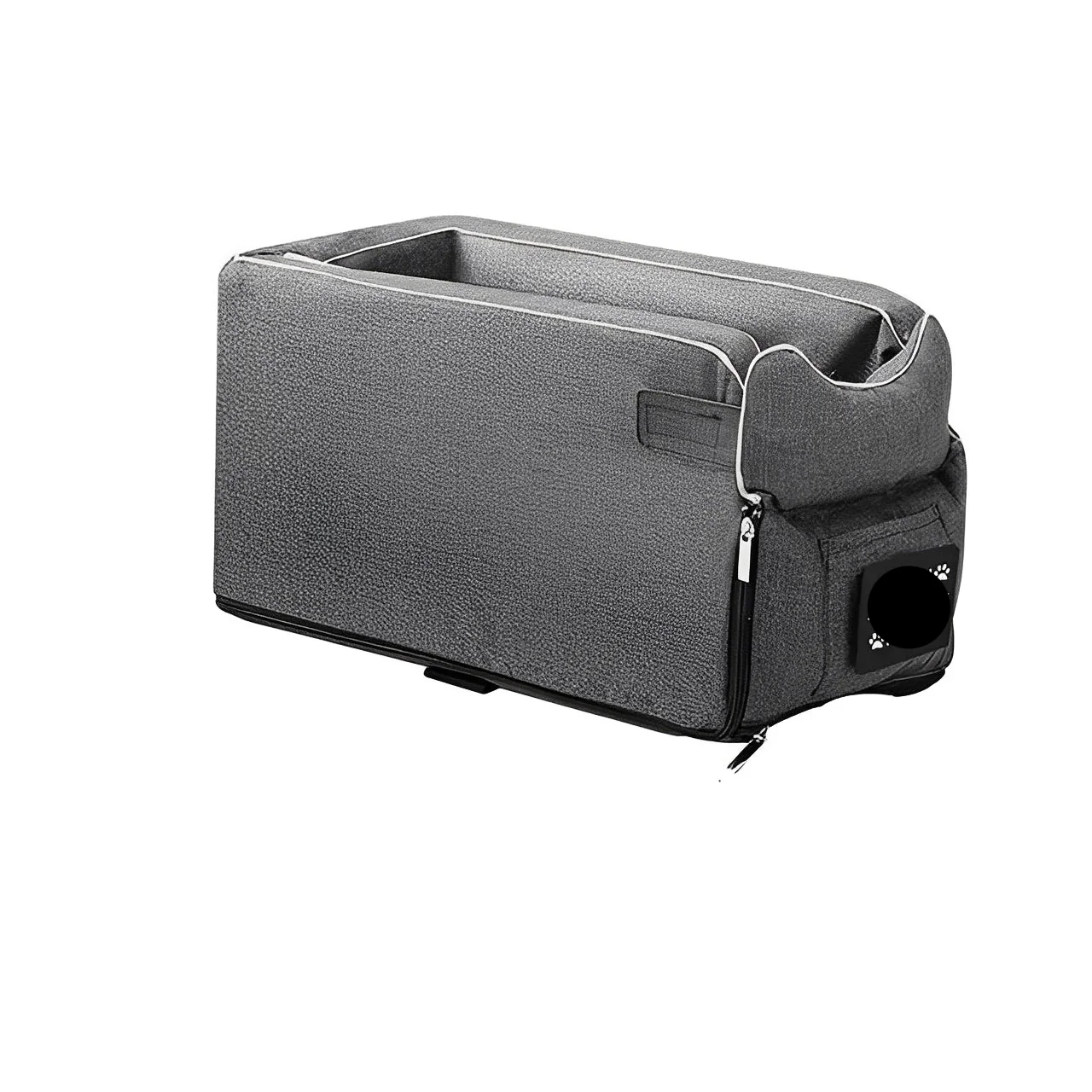 Compact Pet Travel Seat for Cars, Armrest Mount, Zipper Closure, Small Pets - Image 2