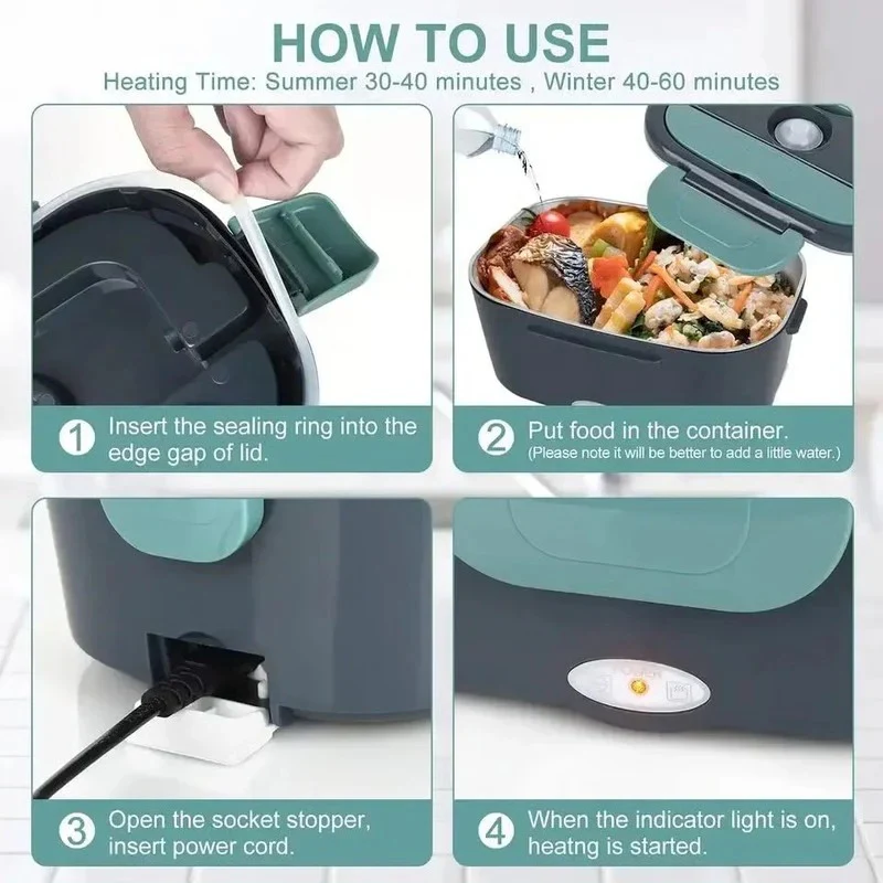 Plug-In Electric Heated Lunch Box with Insulated Container for Car Office and Travel Meals - Image 4