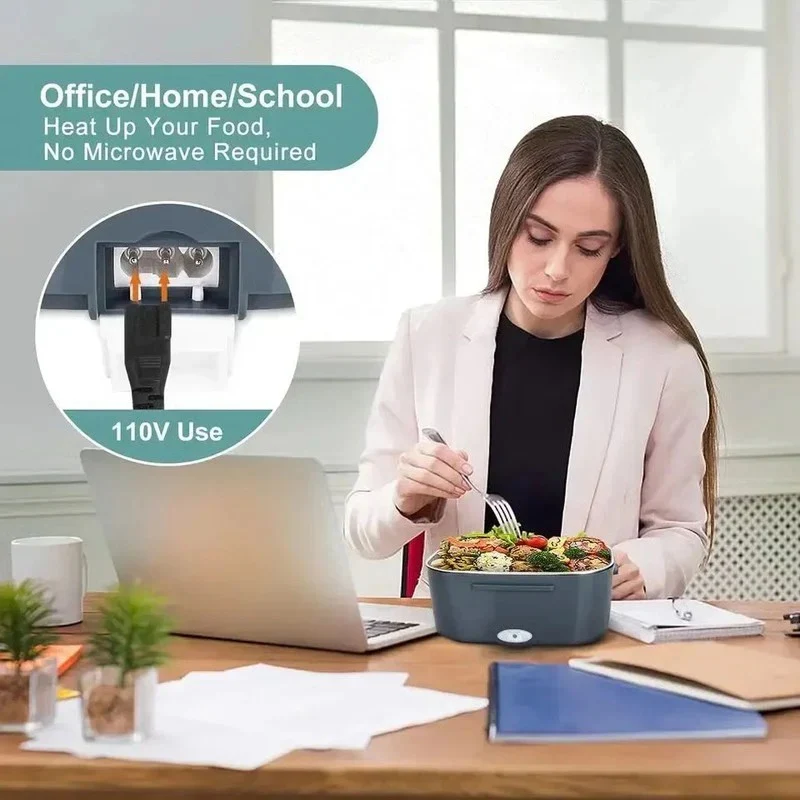 Plug-In Electric Heated Lunch Box with Insulated Container for Car Office and Travel Meals - Image 5
