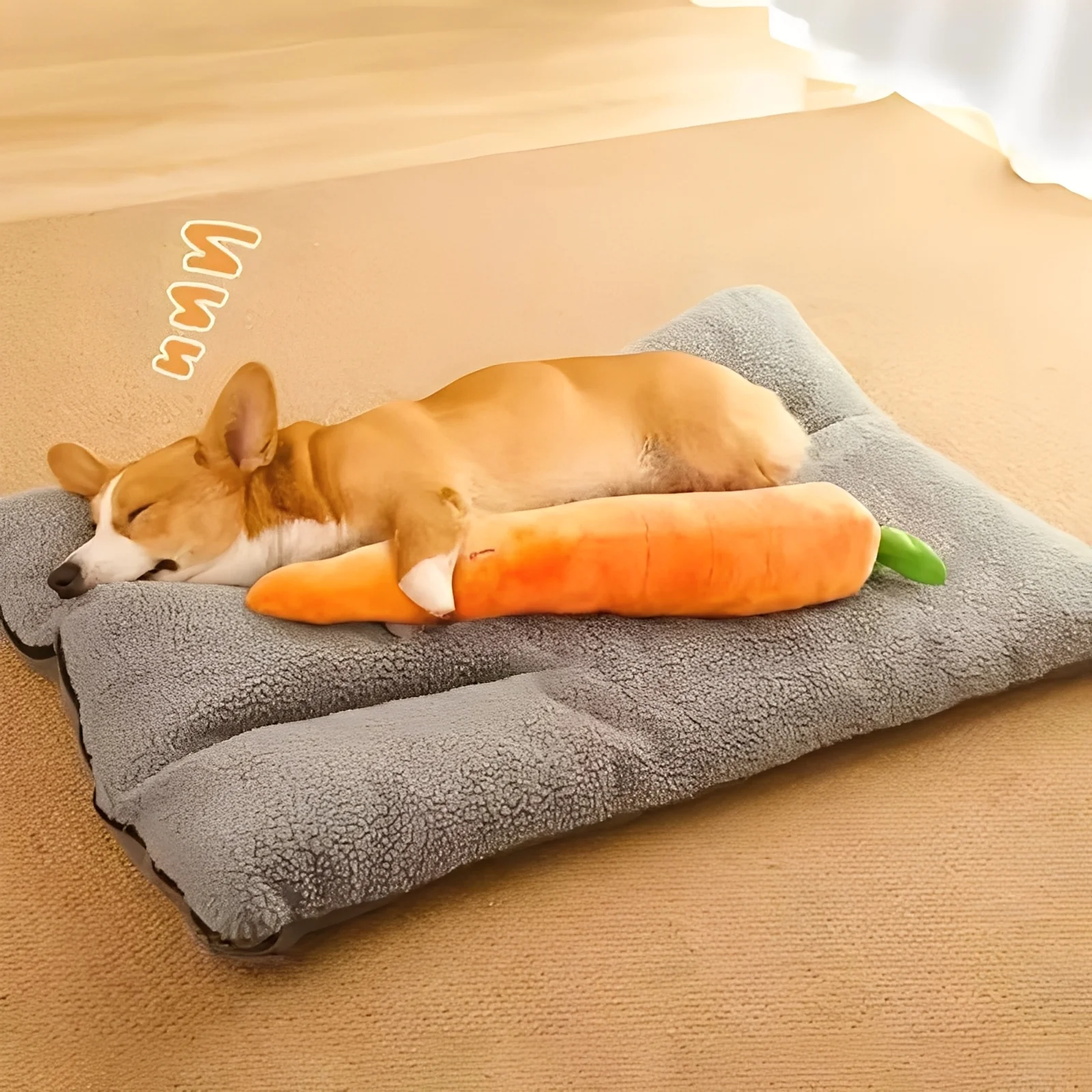 Plush Dog Toy with Sound in Carrot Shape - Image 5
