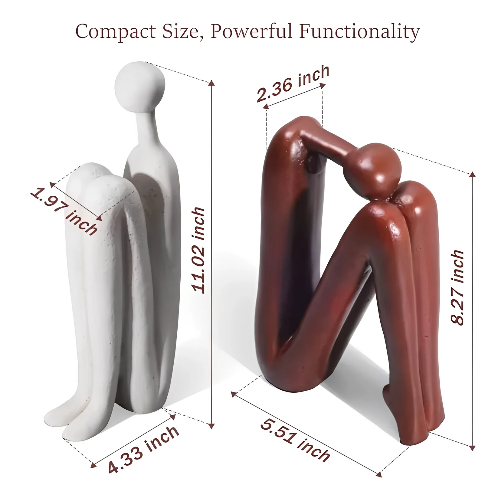 Polyresin Decorative Bookends for Home and Office, Set of 2 - Image 2