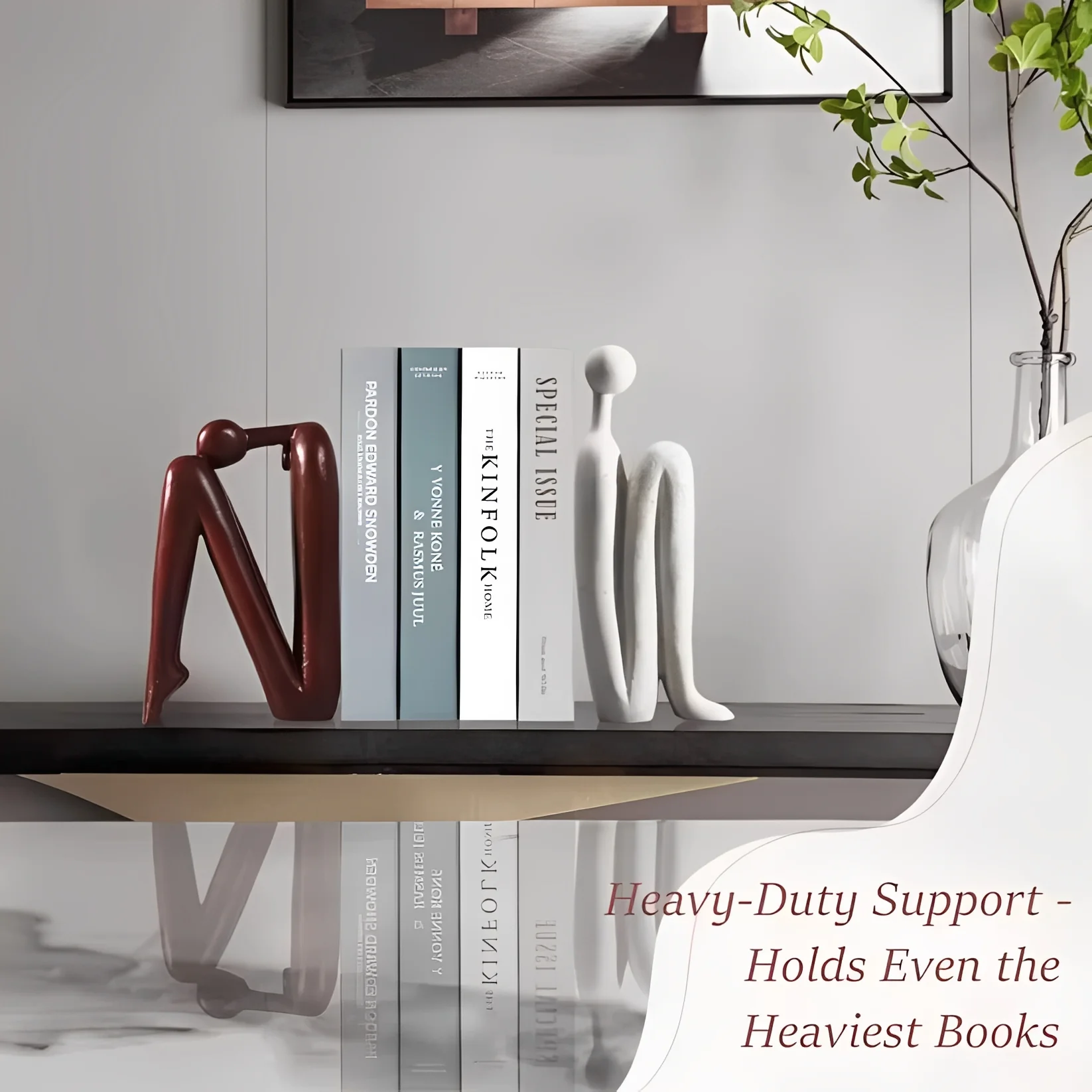 Polyresin Decorative Bookends for Home and Office, Set of 2 - Image 5