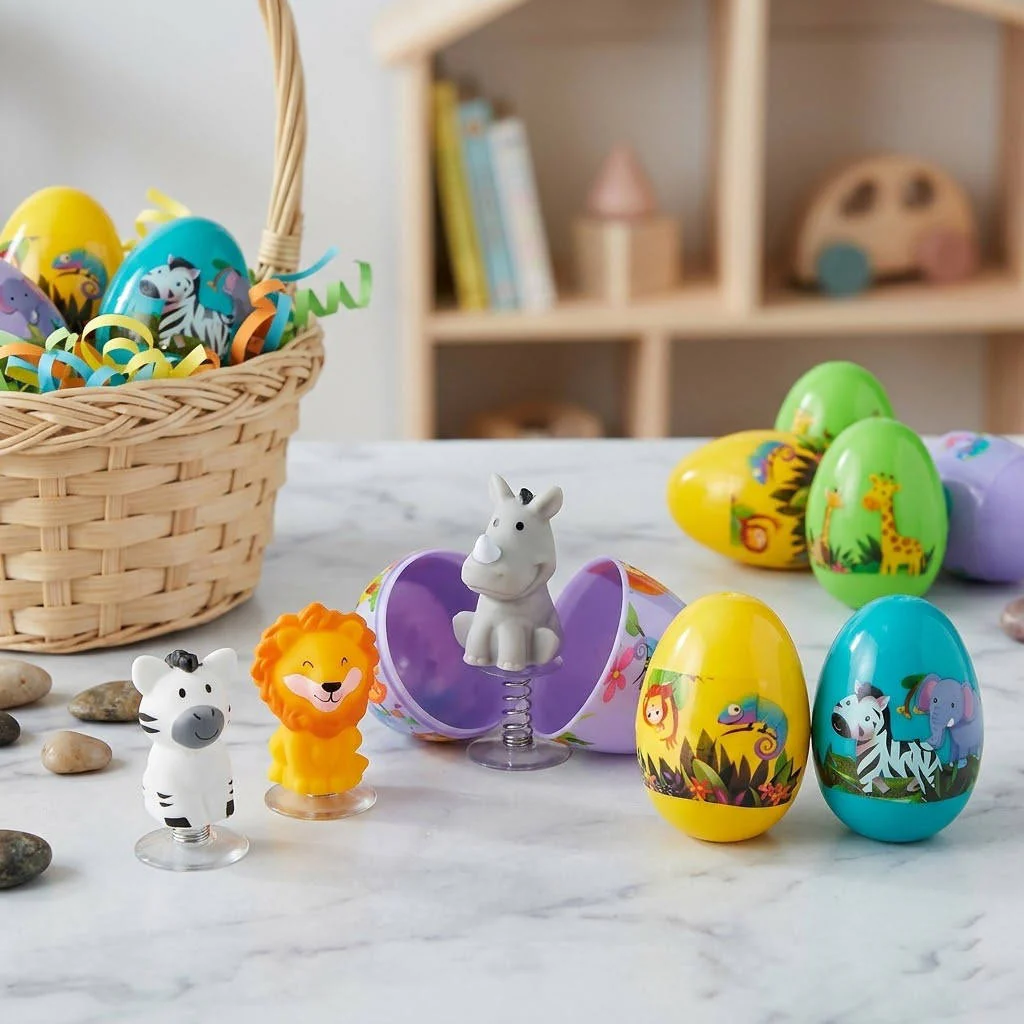 Pop Up Zoo Animal Easter Eggs with Snap Closure and Assorted Colors, 12 Pack - Image 4